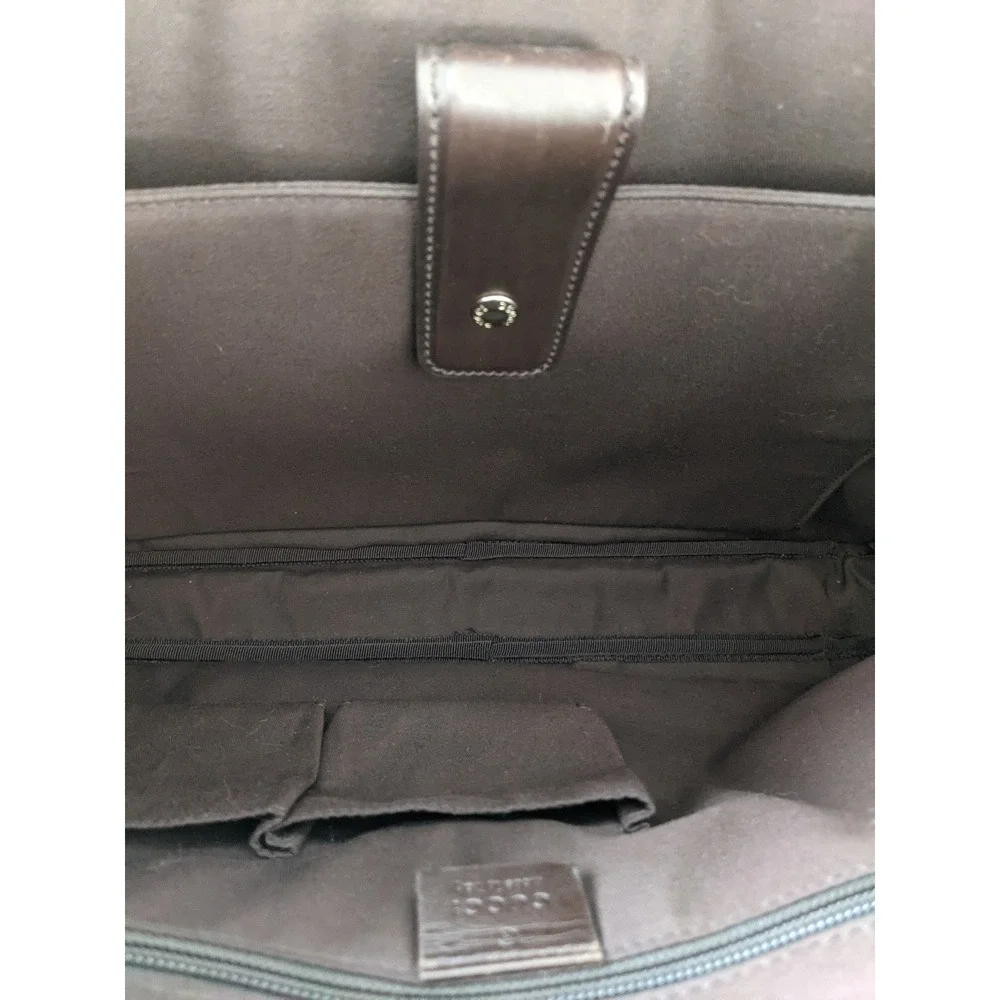 Gucci GG Canvas Web Stripe Briefcase Brown Leather Laptop Bag 246432 COA